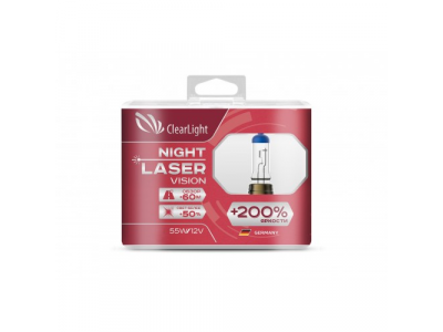 Лампа H4(Clearlight)12V-60/55W Night Laser Vision +200% Light (2 шт.)